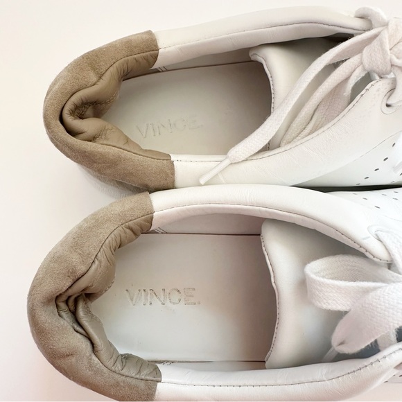 Vince Varin Leather Low-Top Sneaker in White Woodsmoke 9/39 - Picture 6 of 10